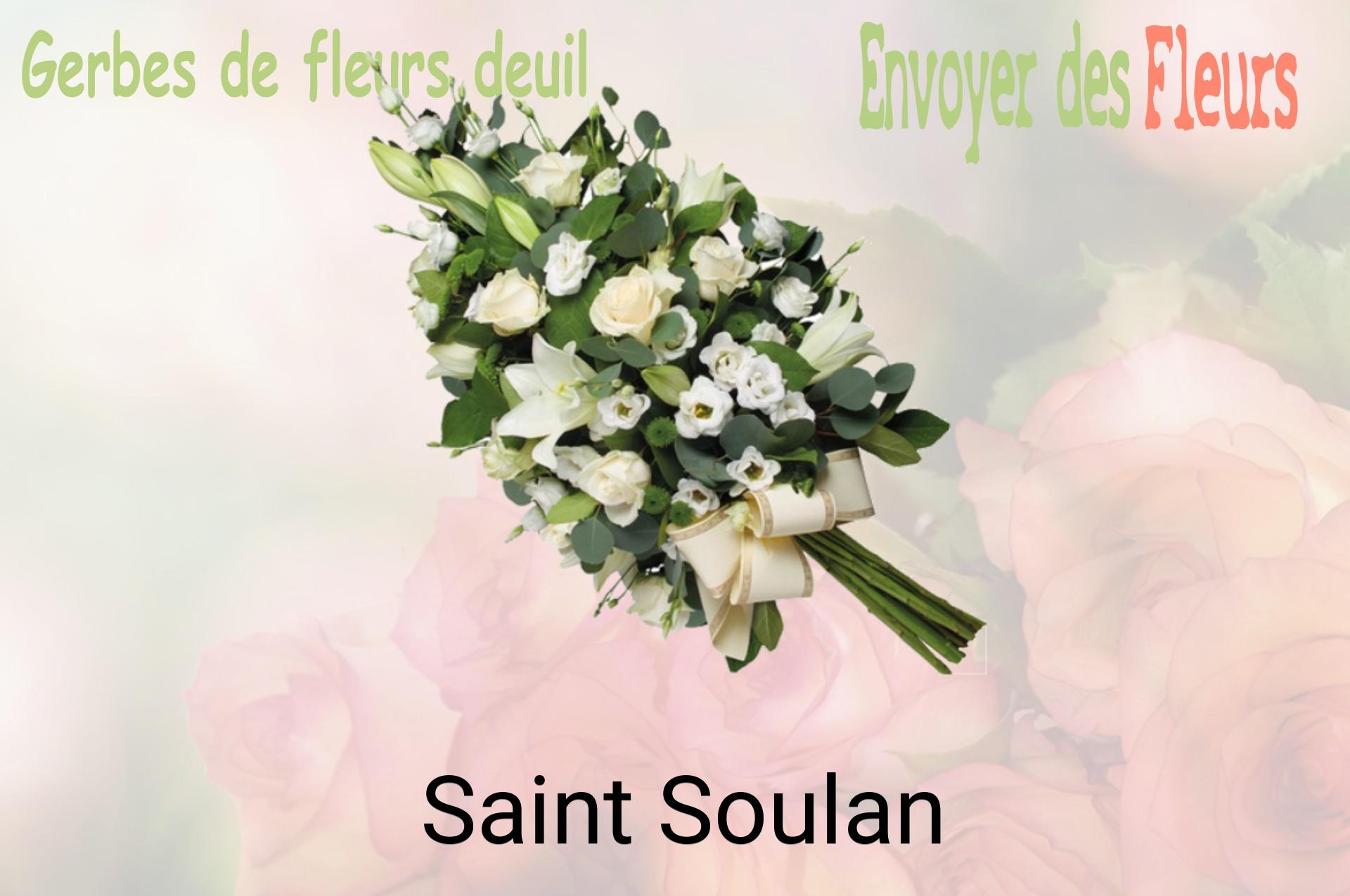 Gerbe de fleurs de deuil livrée à Saint-Soulan